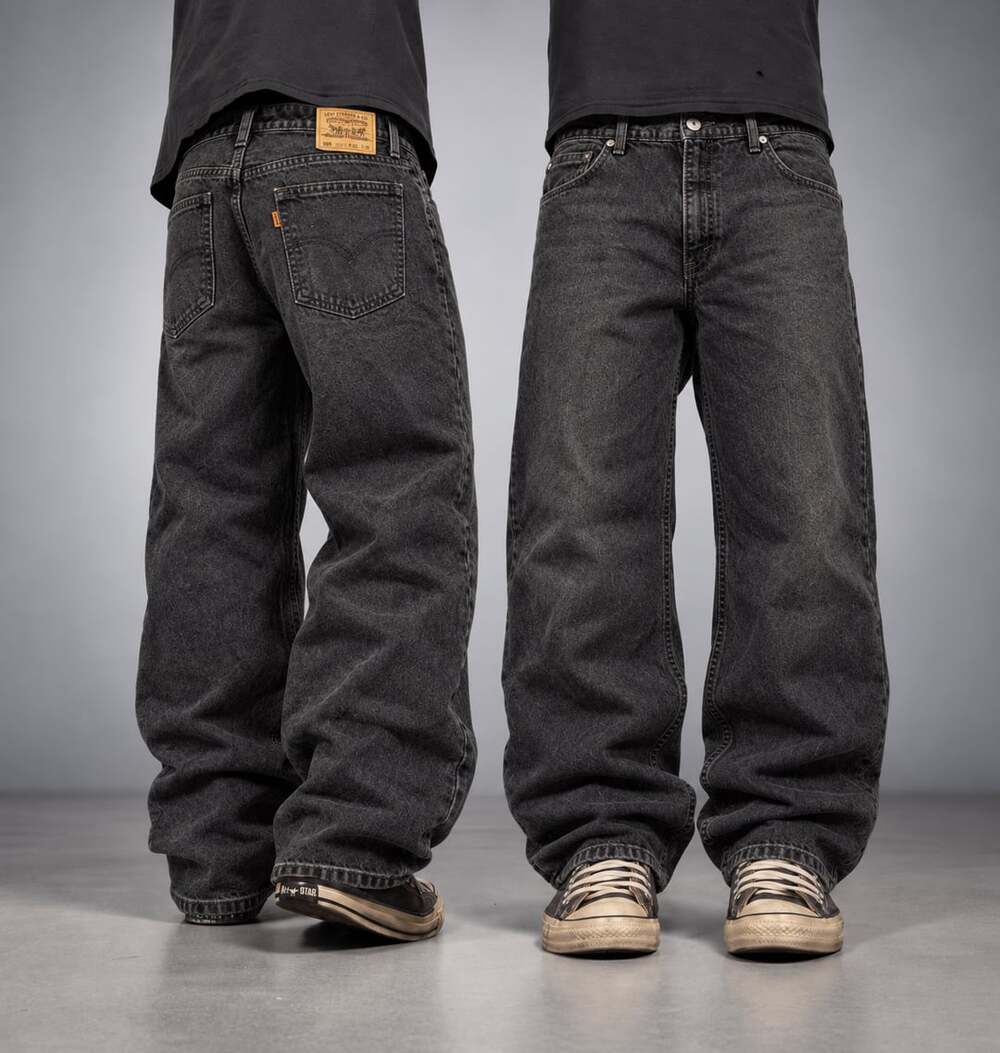 Orange Tab Levi's 505 Regular Fit Jeans Size 38x30 Black Denim Straight Leg